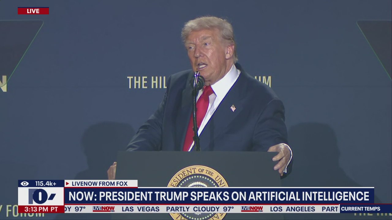 President Trump delivers remarks at AI summit