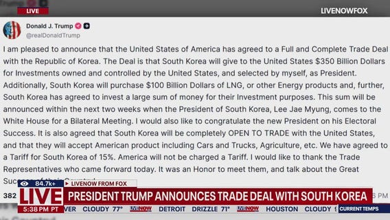 President Trump announces trade deal with South Korea
