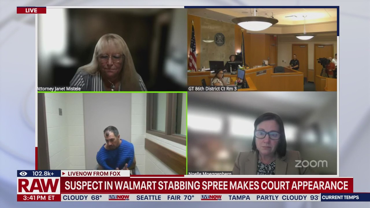 Walmart stabbing suspect appears in court