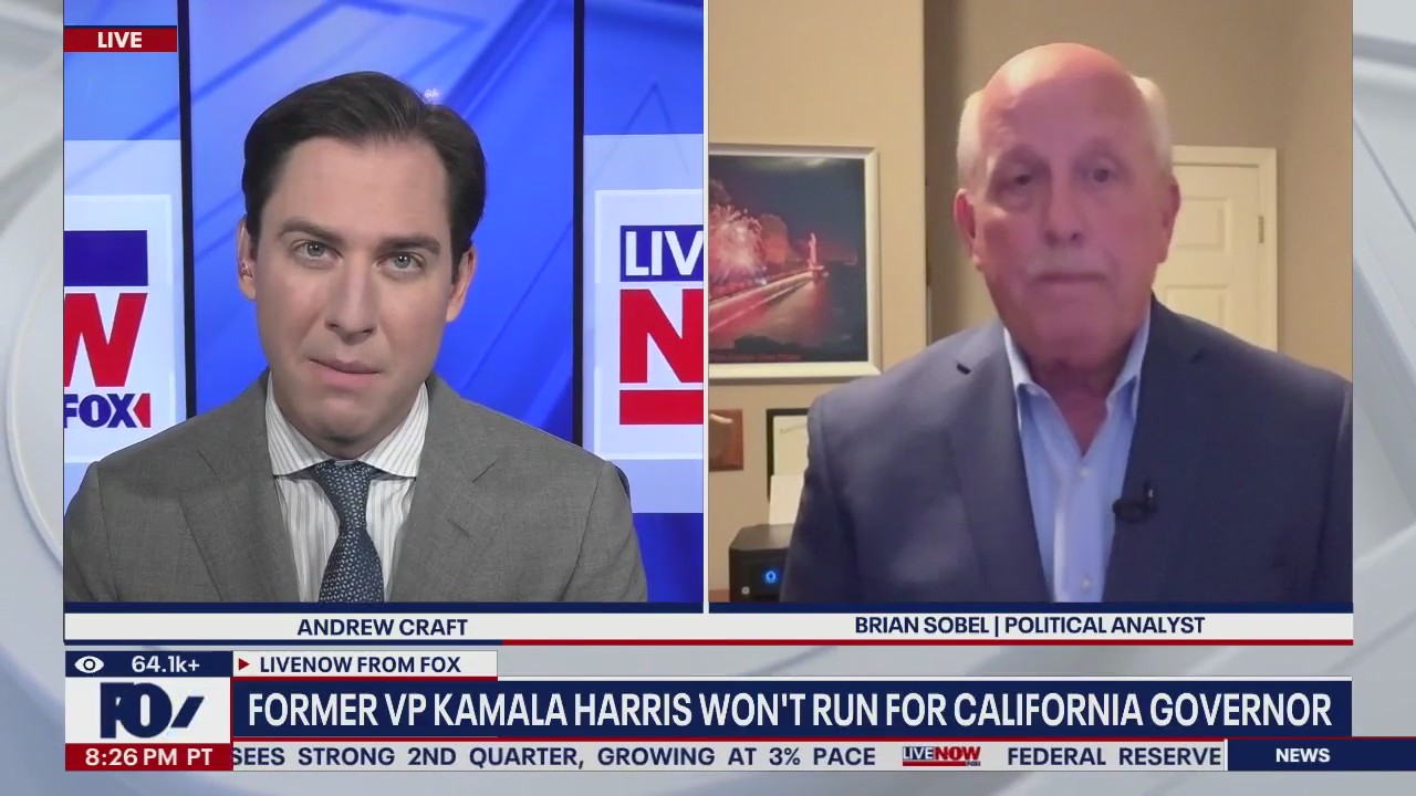 Former VP Harris says she won't run for California governor