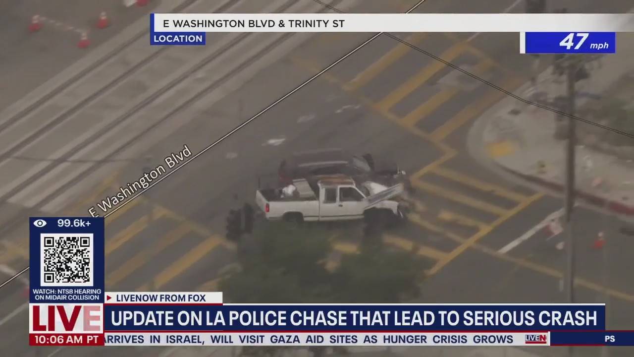 LA police chase leads to serious crash