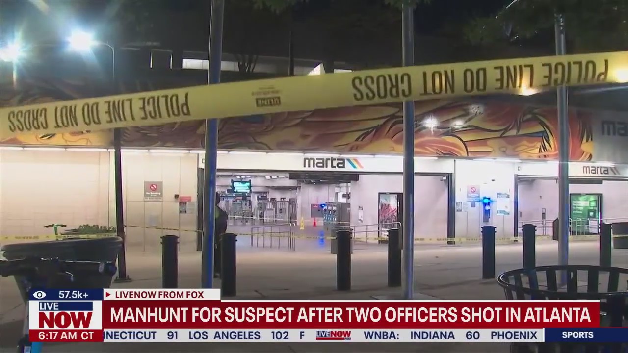 Manhunt underway after 2 officers shot in Atlanta