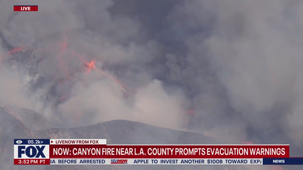 Canyon fire near LA county prompts evacuation warning