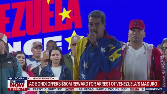 AG Bondi offers $50M reward for arrest of Venezuela's Maduro