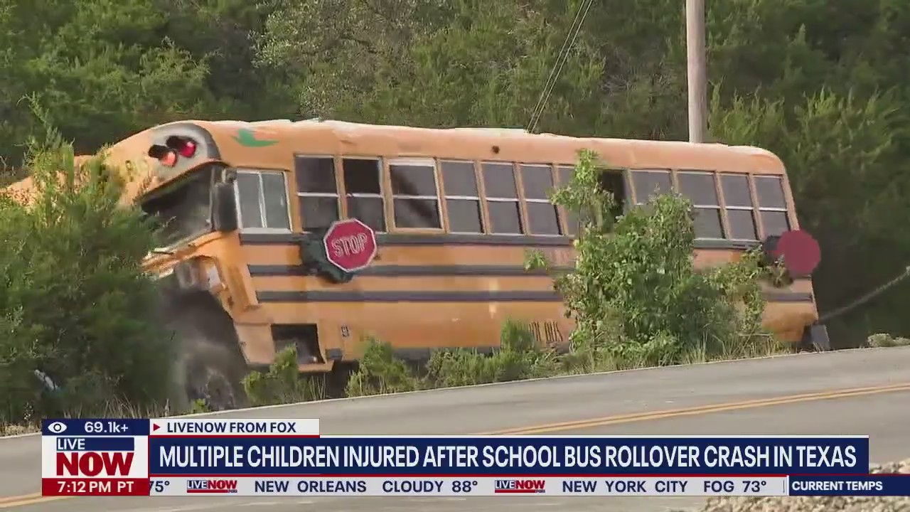 Multiple children injured in school bus rollover in Texas