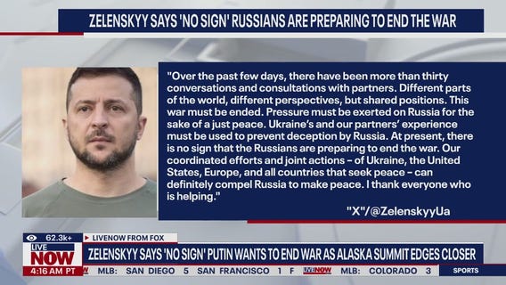 Zelenskyy says 'no sign' Putin wants to end war