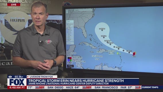 Tropical Storm Erin nears hurricane strength