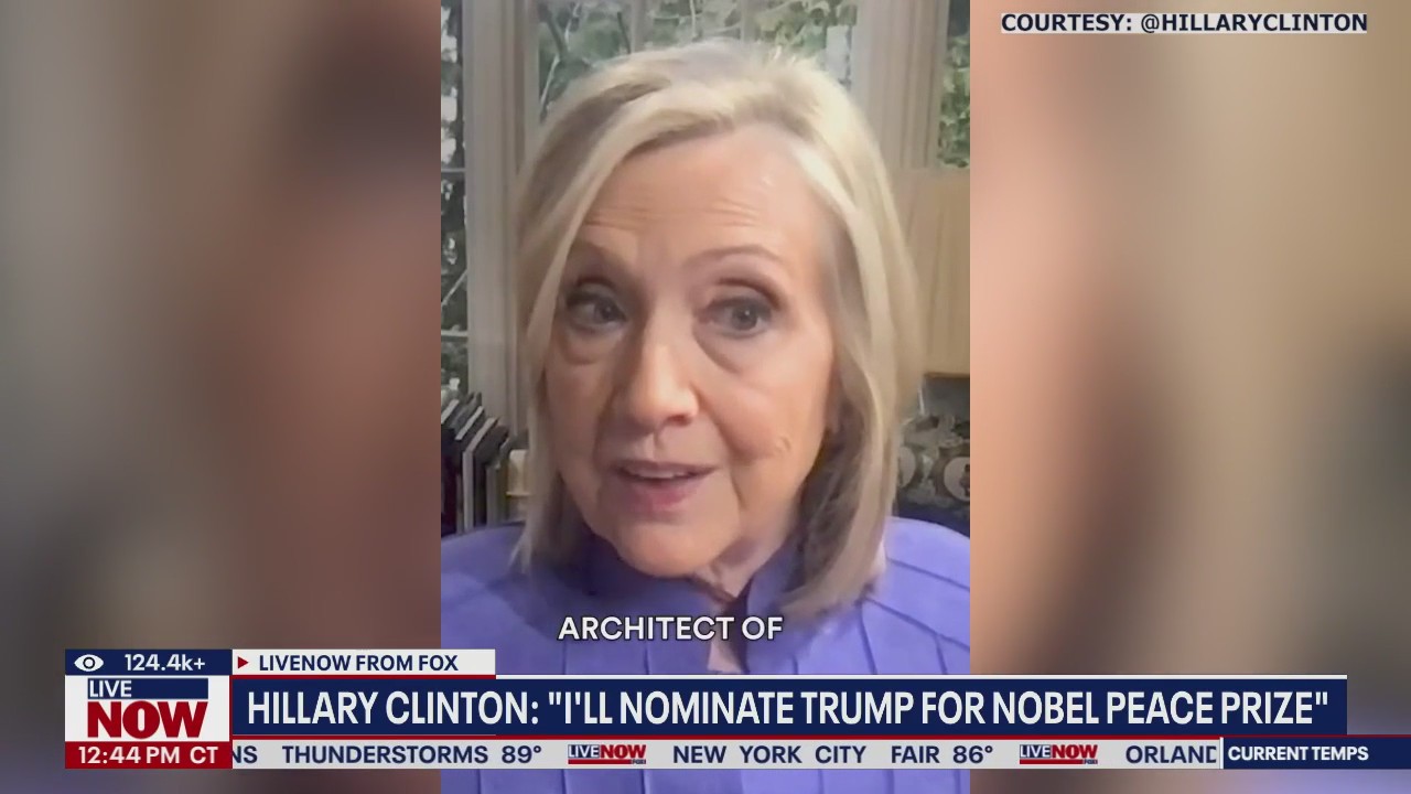 Clinton says she could nominate Trump for peace prize