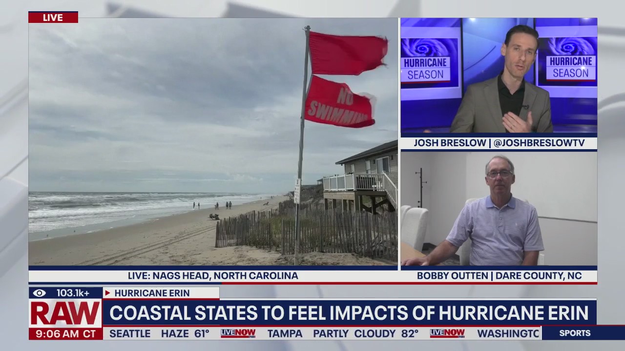 Coastal states to feel impacts of Hurricane Erin