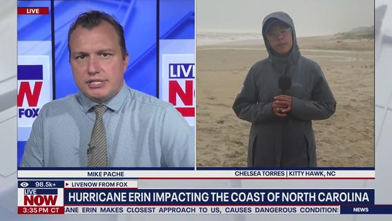 Hurricane Erin impacts NC with wind, powerful waves