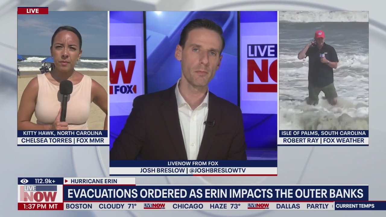 Evacuations ordered as Hurricane Erin strikes