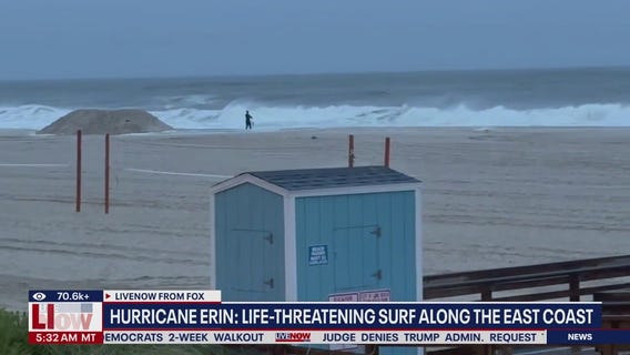 How is Hurricane Erin impacting Long Beach?