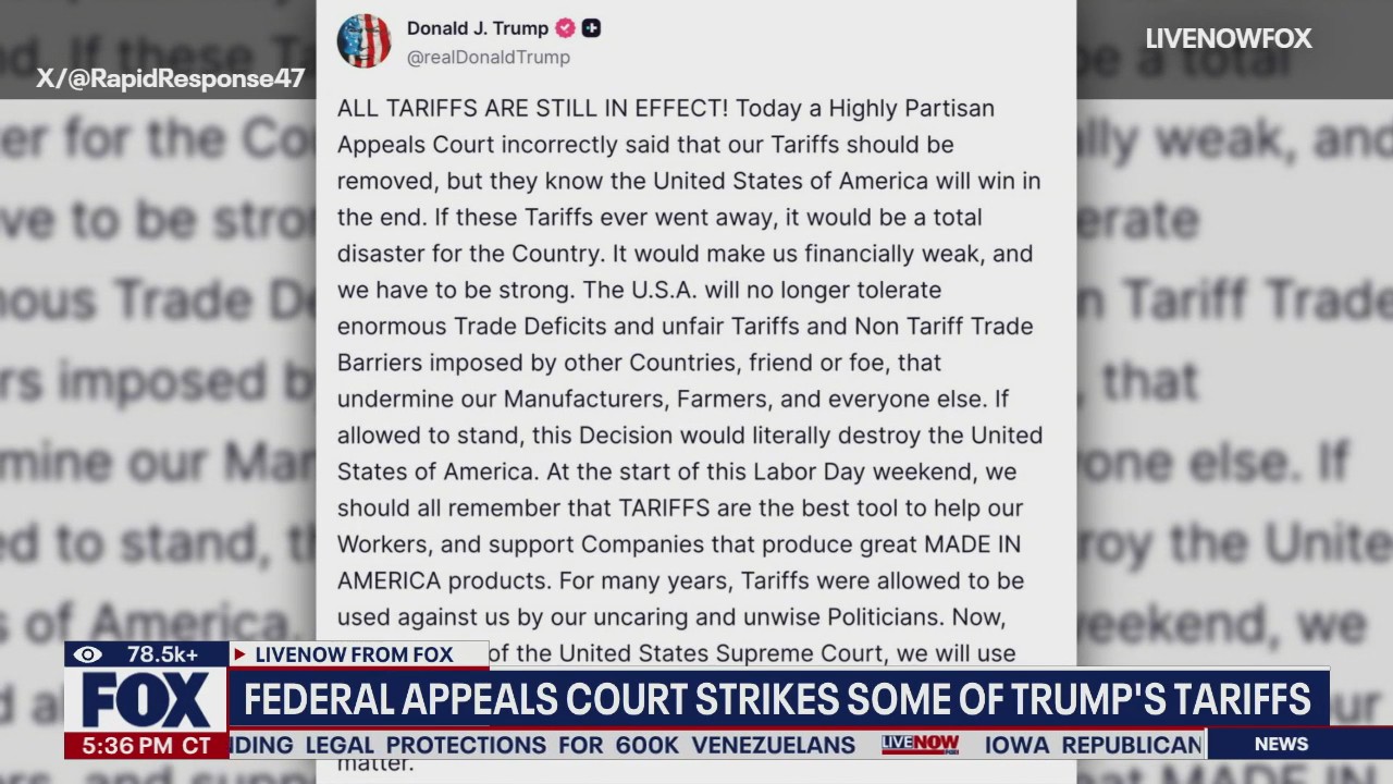 Appeals court strikes President Trump?s tariffs