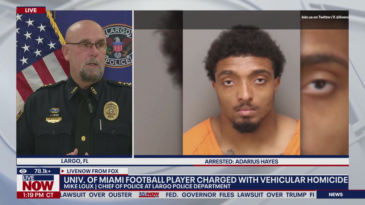 Univ. of Miami football player charged