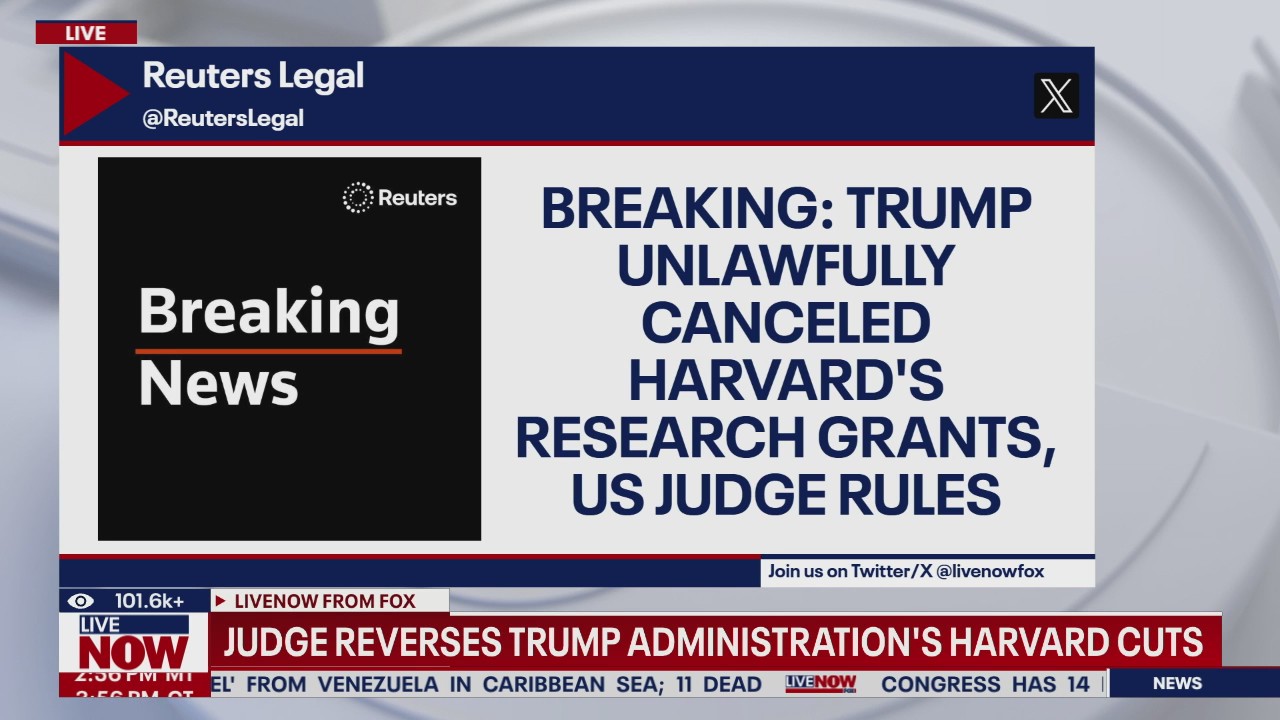 Judge reverses Trump administration's Harvard cuts