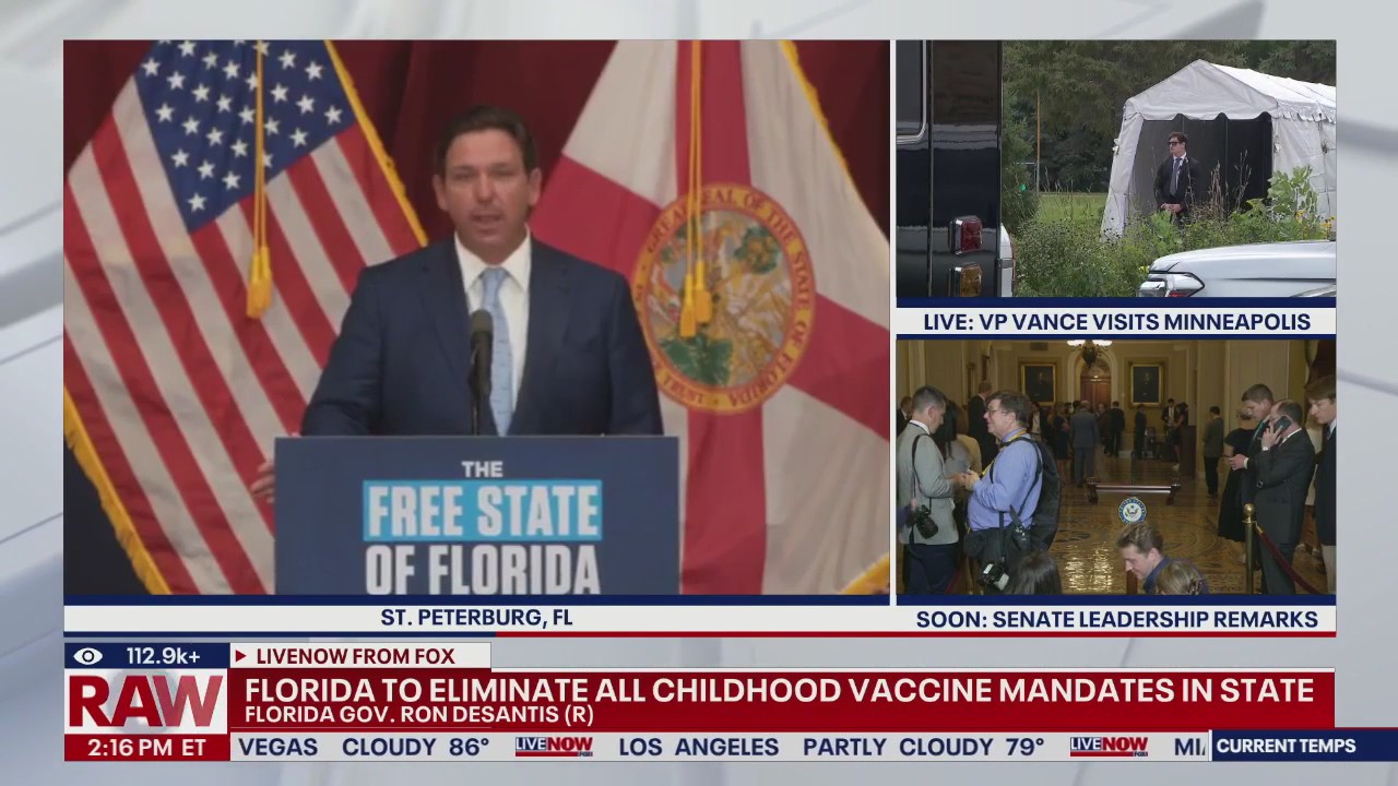 Florida to work to end vaccine mandates for children