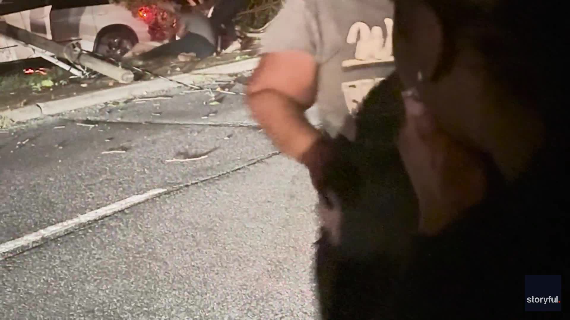 Army cadet, father rescue man from burning car