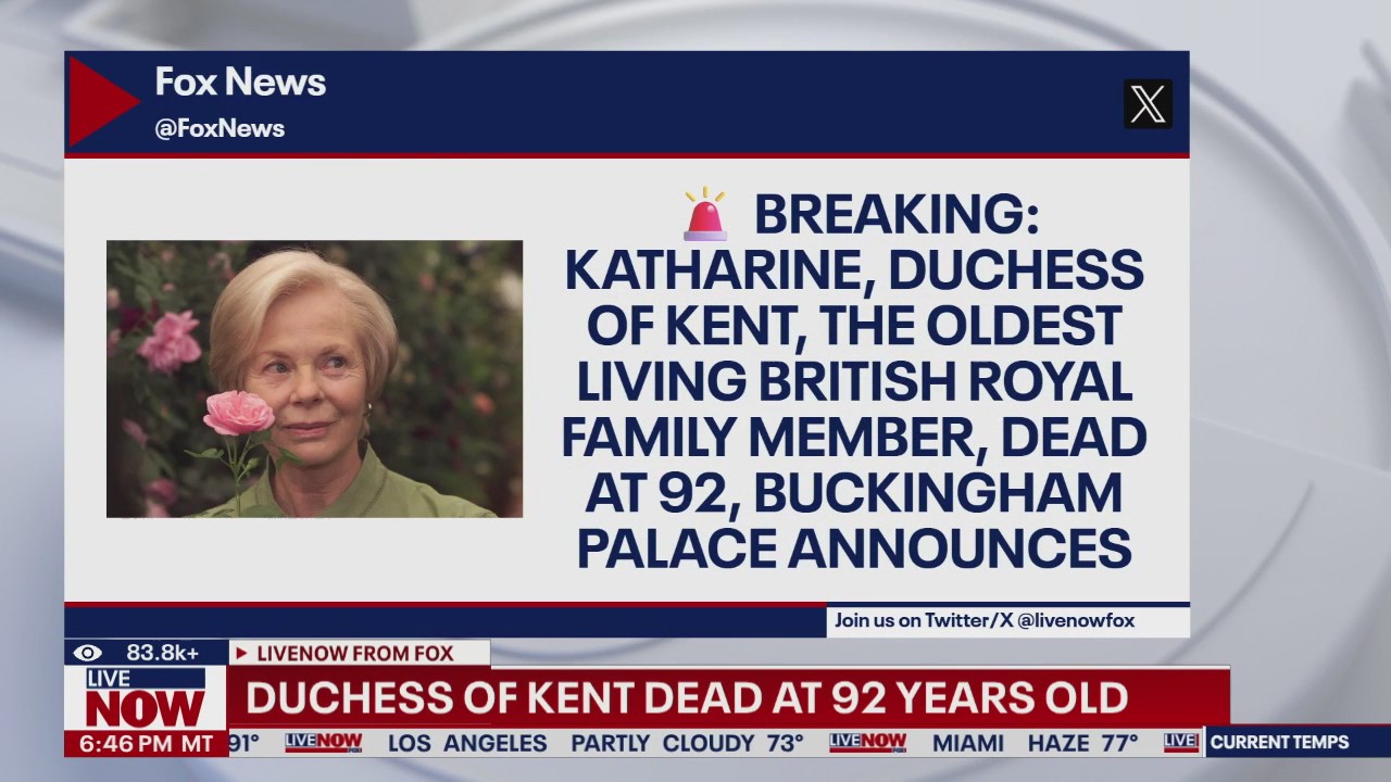 British royal Katharine, Duchess of Kent, dead at 92