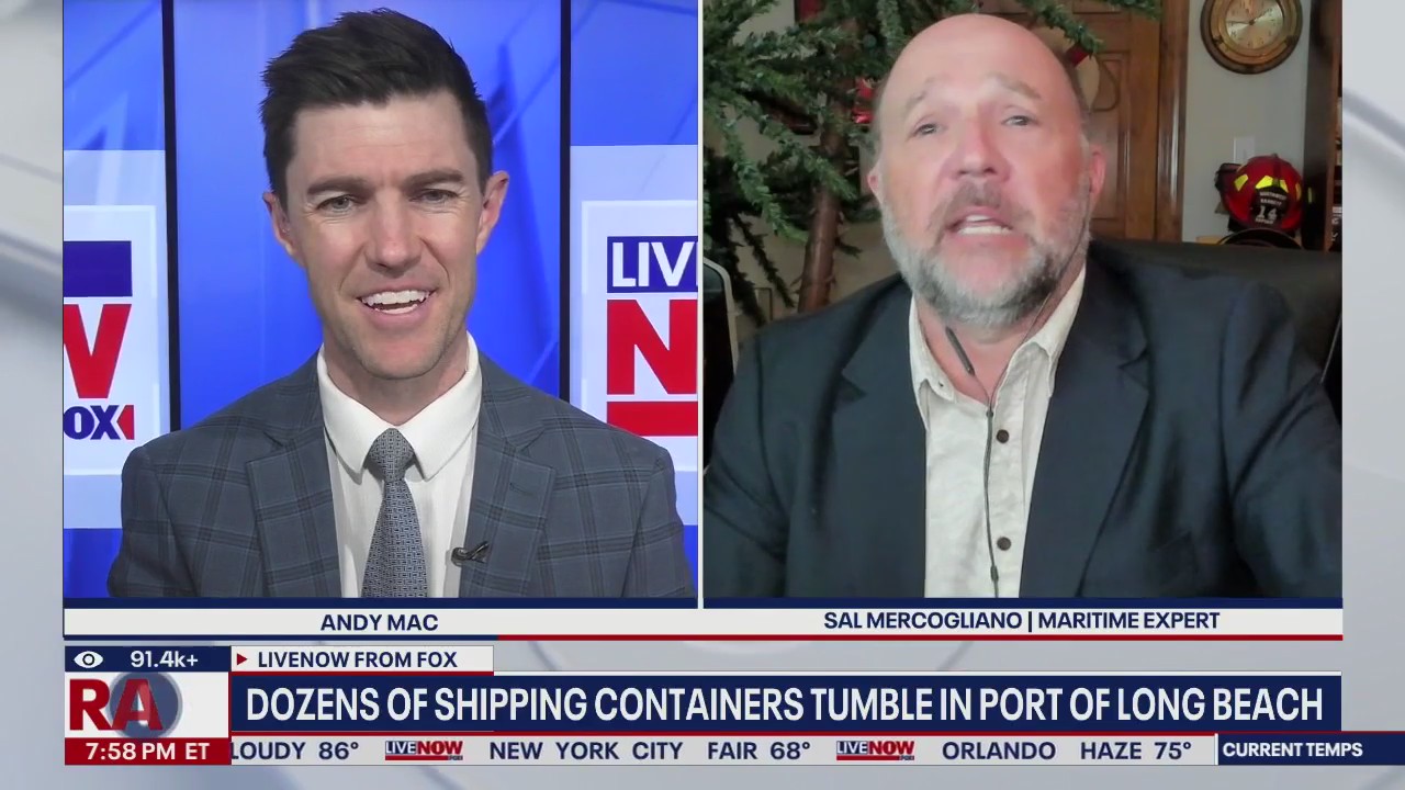 Shipping containers fall from ship into water