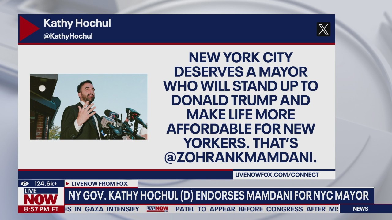 NY Gov. Hochul (D) endorses Mamdani for NYC mayor