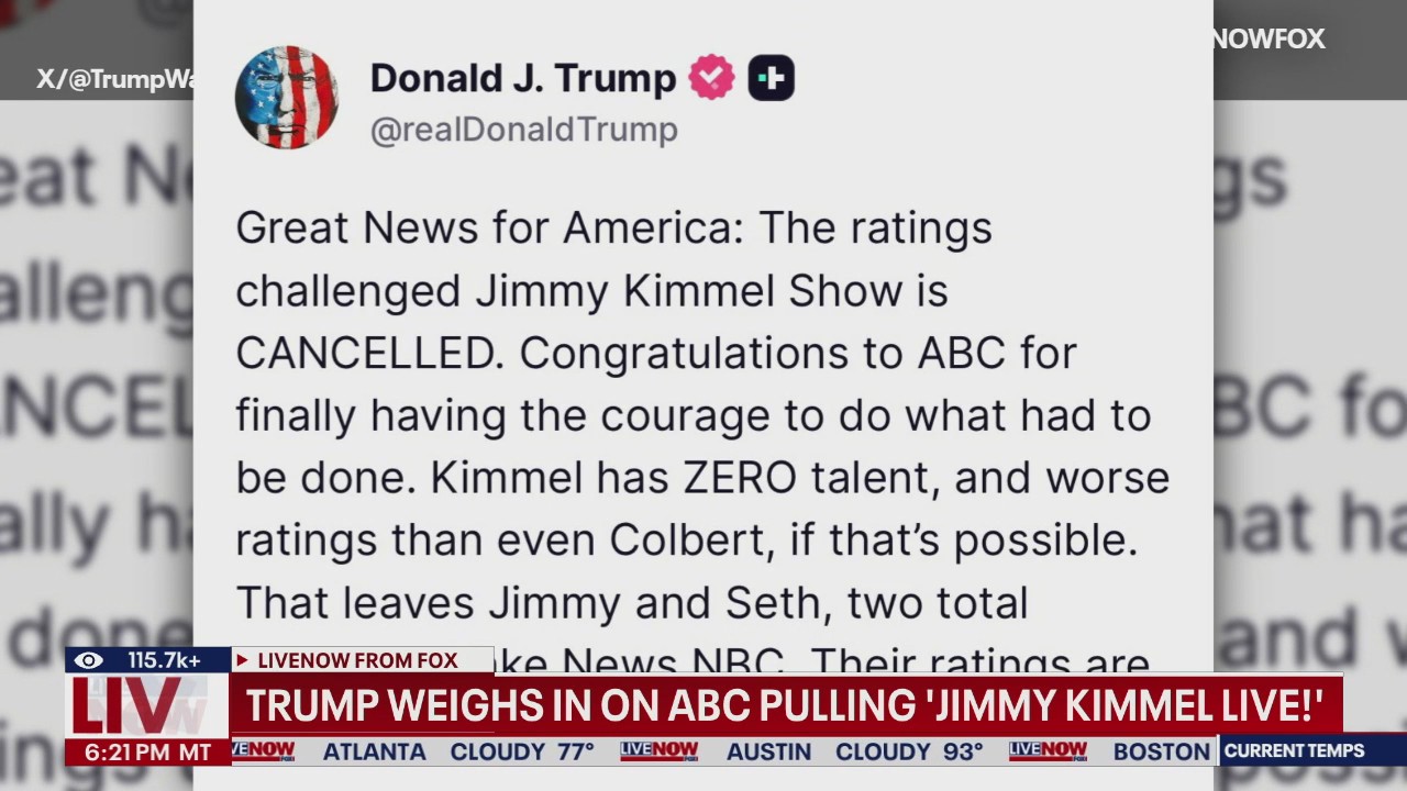 Trump weighs in on ABC pulling Jimmy Kimmel's show