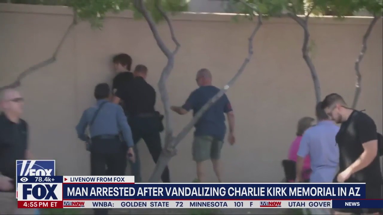 Man arrested for vandalizing Charlie Kirk memorial