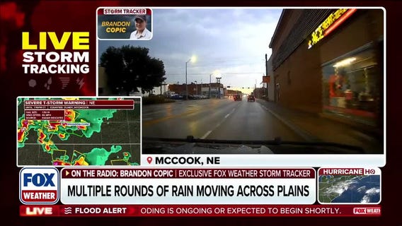 Hail storm leaves damaged car along Nebraska highway
