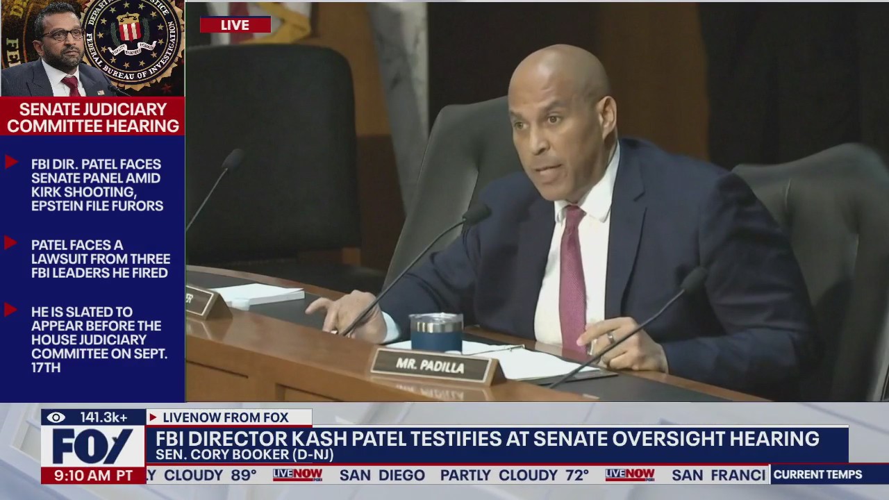 Sen. Booker and Patel clash during oversight hearing