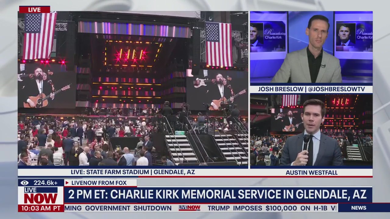 Charlie Kirk funeral: Austin inside State Farm Stadium