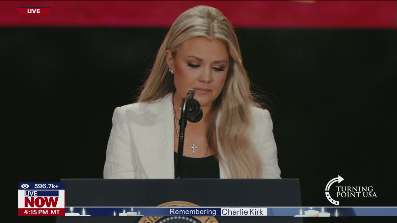 Erika Kirk speaks at husband?s memorial