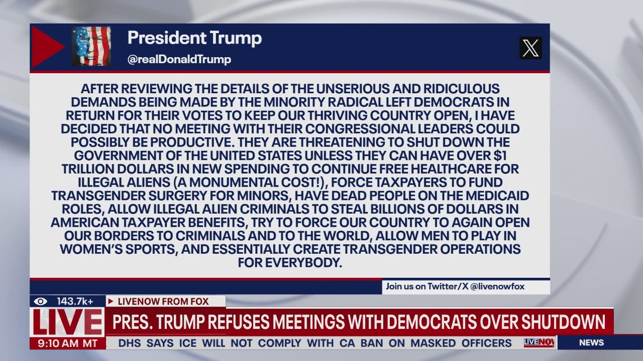 Trump cancels meeting with Democrats over shutdown