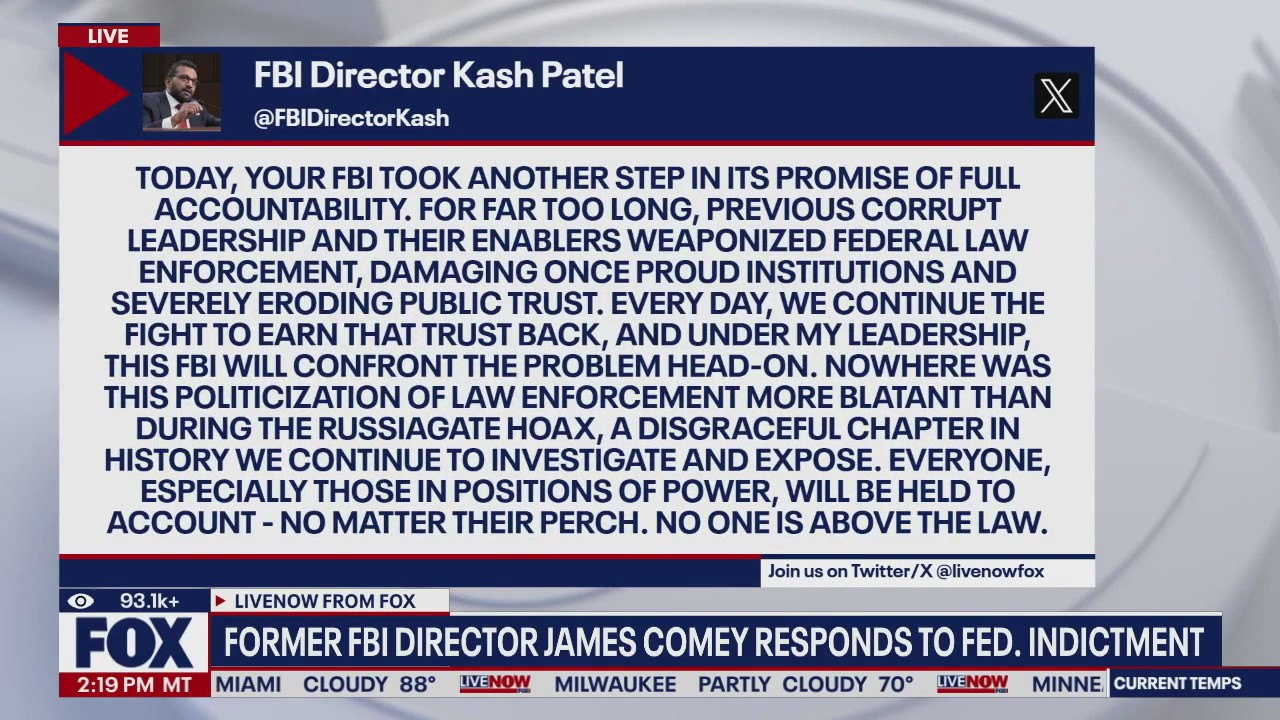 Comey indicted, declares ?I?m Innocent? as Trump reacts