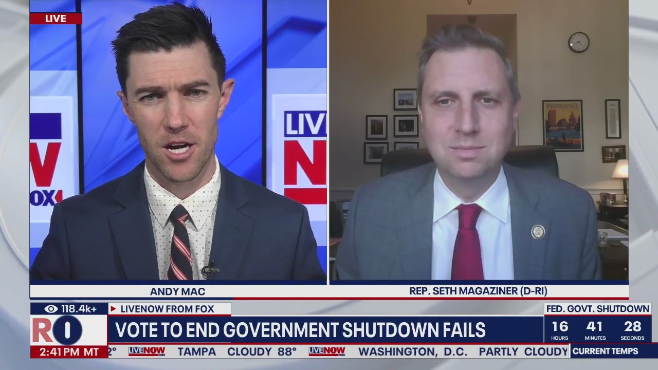 Rep. Magaziner (D-RI) speaks as shutdown continues
