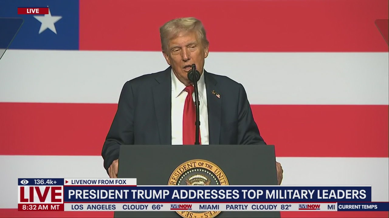 President Trump addresses top military leaders