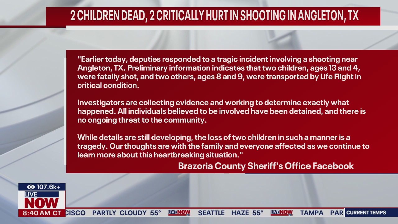2 children dead, 2 critically injured in Texas shooting