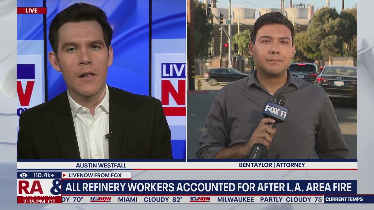 All refinery workers accounted for after L.A. area fire