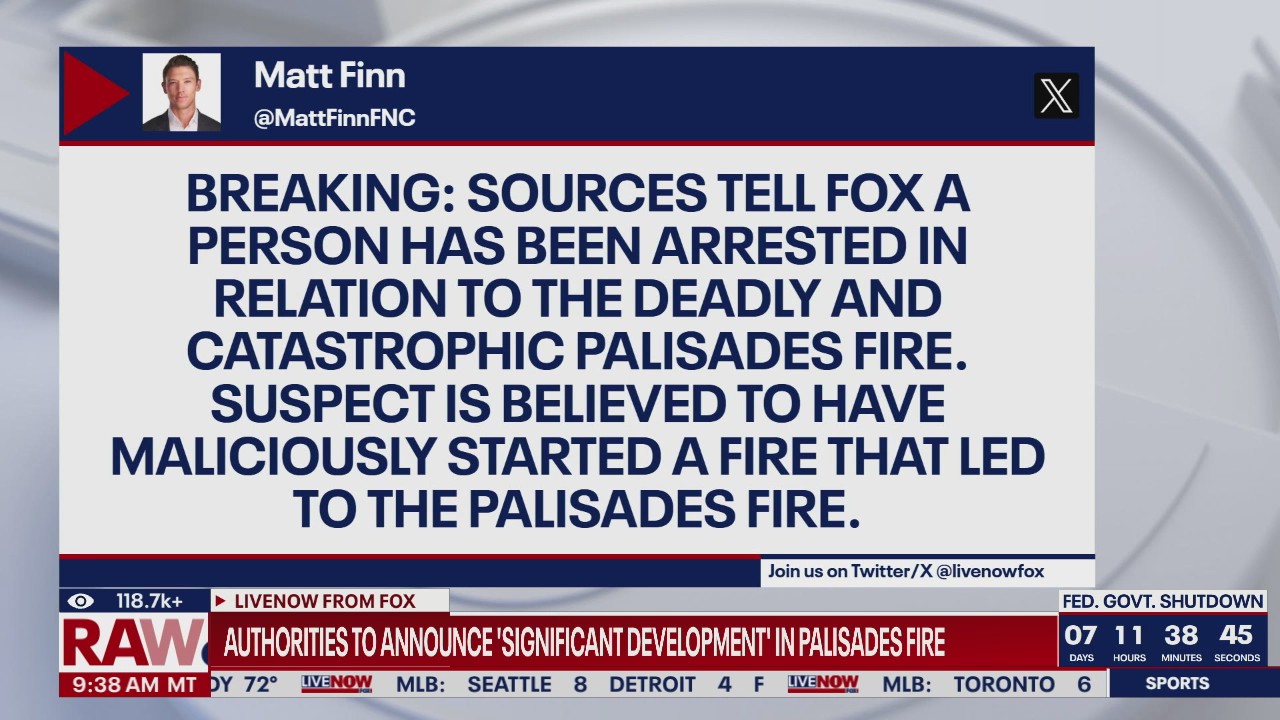 Arrest made in connection to deadly Palisades Fire | LiveNOW from FOX