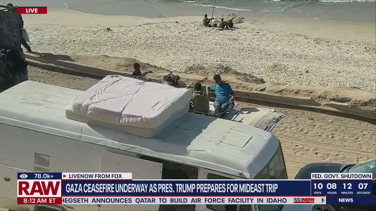 Gaza ceasefire underway, as Trump prepares for trip