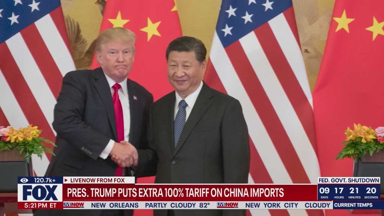 Trump announces additional 100% tariff on China