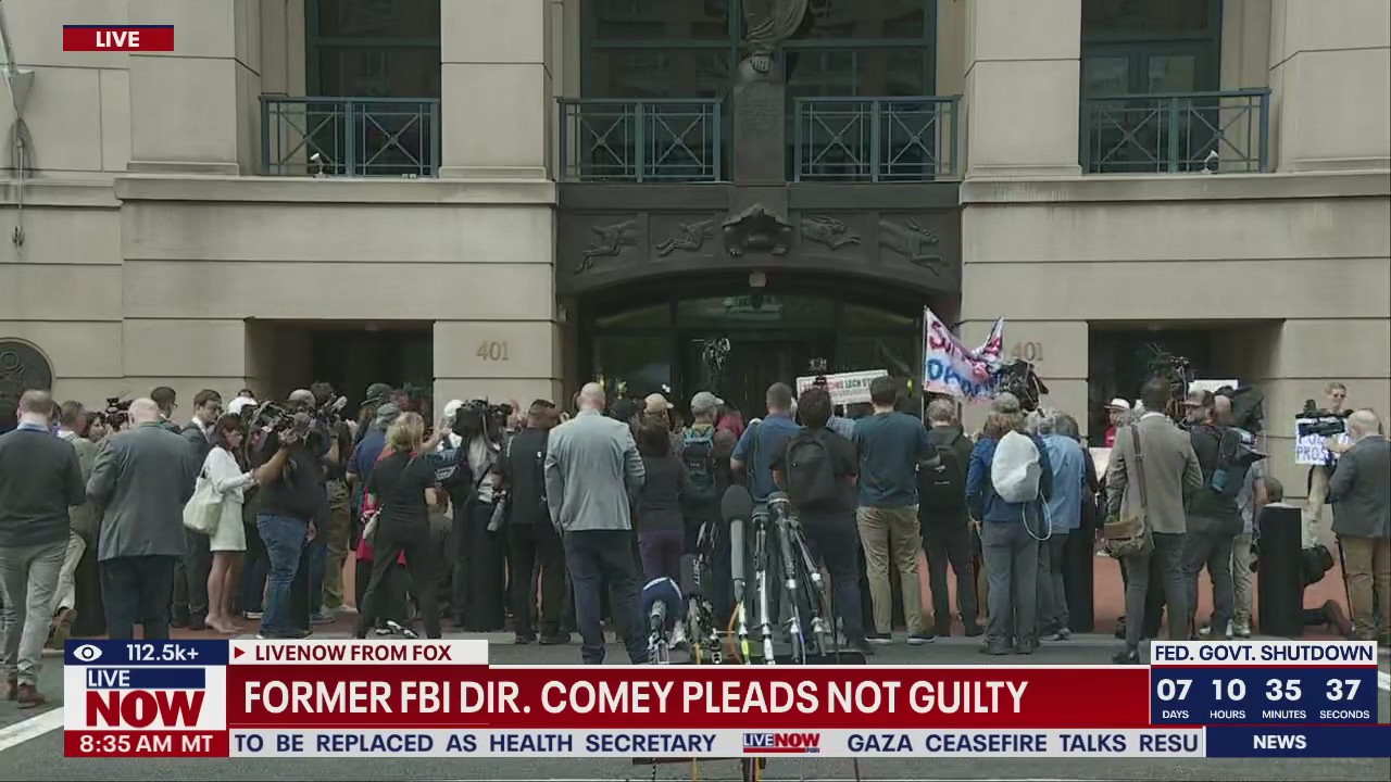Former FBI director James Comey pleads not guilty