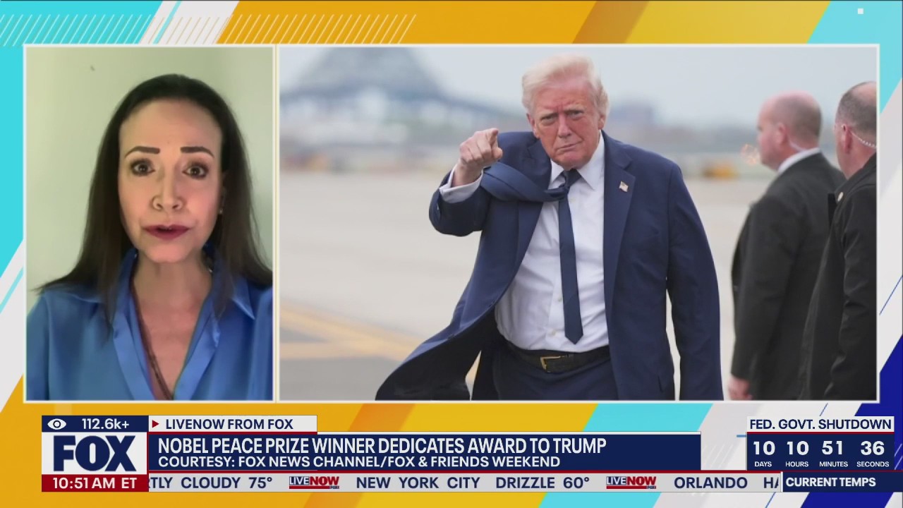 Machado dedicates Nobel peace prize to Trump