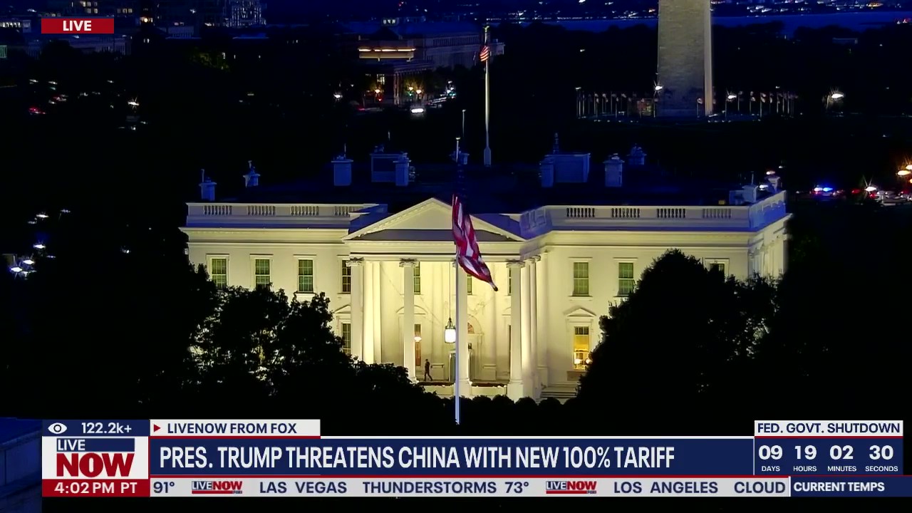 Pres. Trump threatens China with new 100% tariff