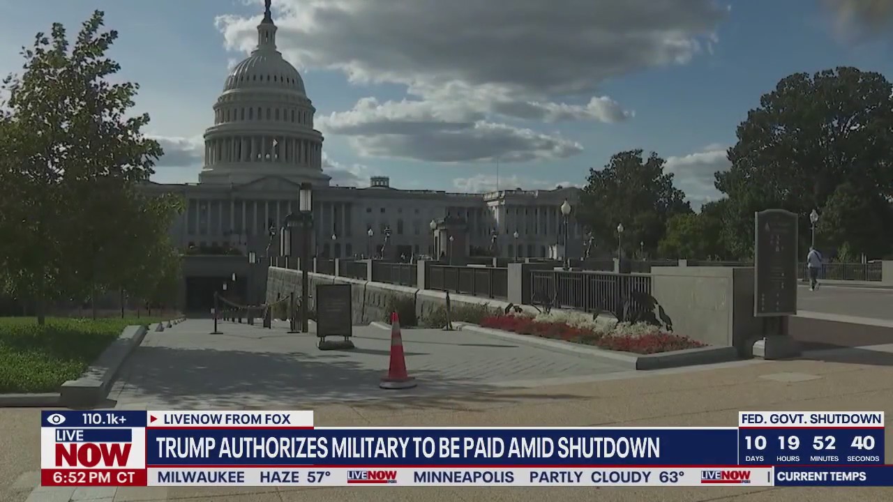 Trump authorizes military to be paid amid shutdown