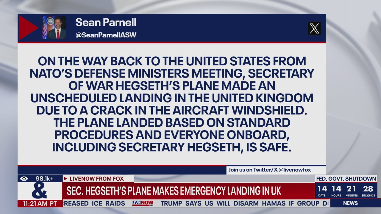 Sec. Hegseth's plane makes unplanned landing in UK