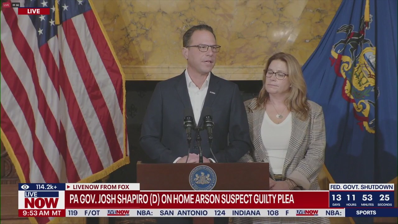 PA Gov. Shapiro speaks on home arson suspect