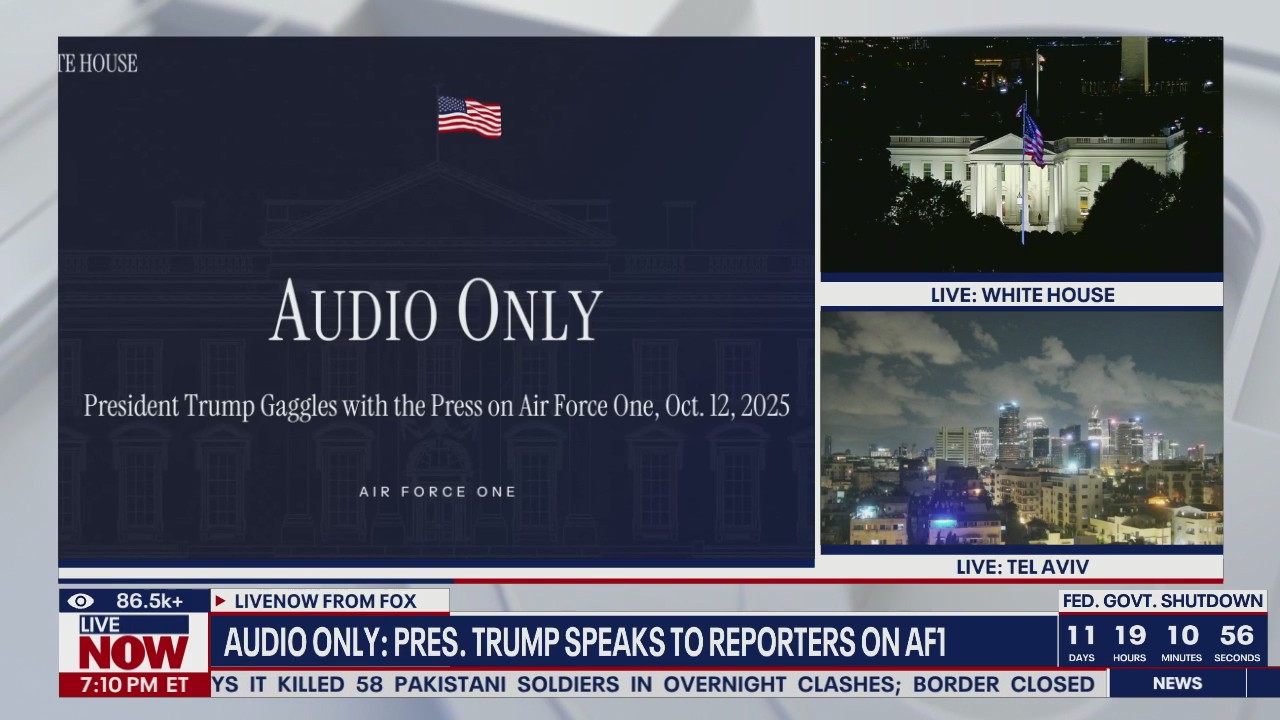 Trump speaks on Air Force One, talks Middle East trip