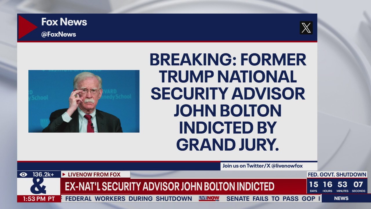 Ex- Natl. Security advisor John Bolton Indicted