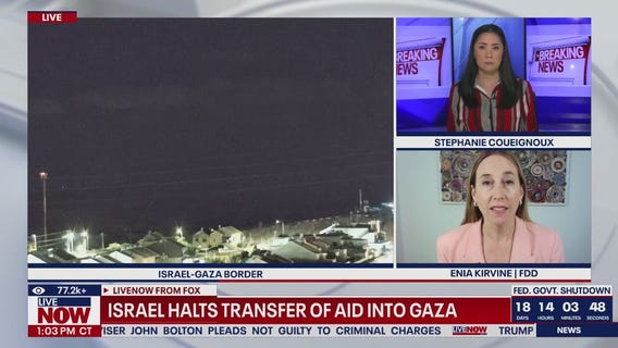 Israel halts transfer of aid into Gaza