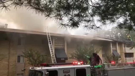 Prince George's County Fire crews battle Lanham apartment fire