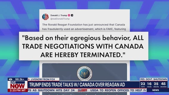 Trump ends trade talks with Canada over Reagan ad